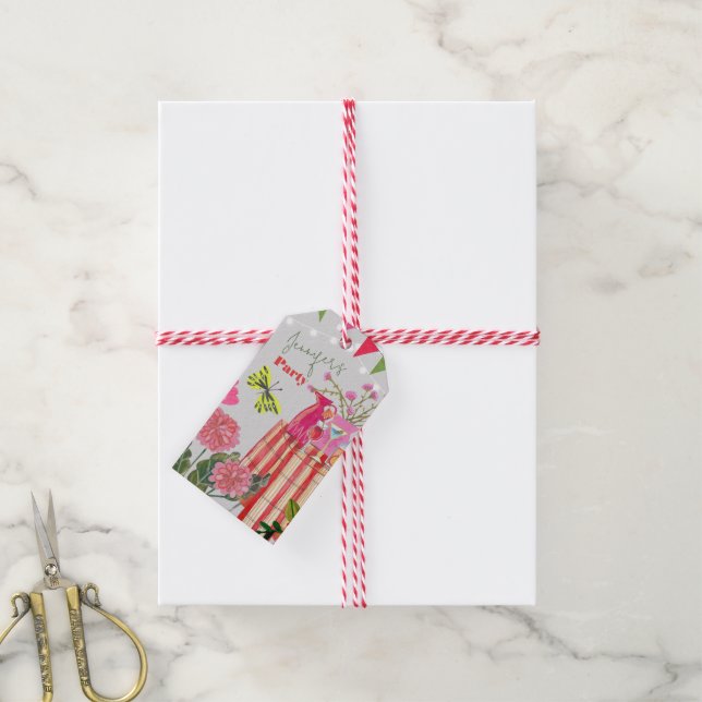 Étiquettes-cadeau Jardin fête anniversaire (Avec de la ficelle)