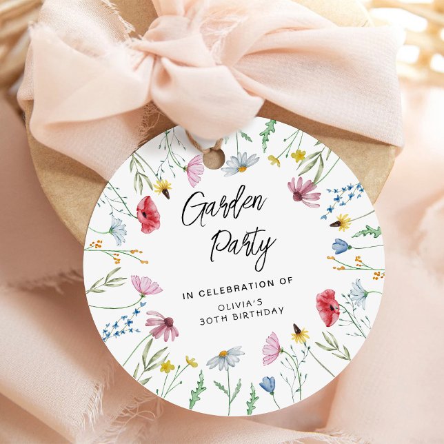 Étiquettes Cadeau Jardin Fleur sauvage Anniversaire (Créateur téléchargé)