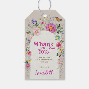 Étiquettes-cadeau Jardin Fleur sauvage lumineux Anniversaire Merci