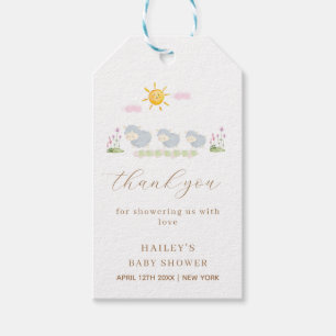 Étiquettes-cadeau Jardin Floral de mouton mignon Merci
