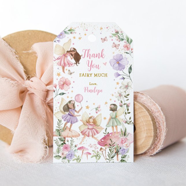 Étiquettes-cadeau Jardin Floral Fée Rose violet Fée Faveurs Annivers (Créateur téléchargé)