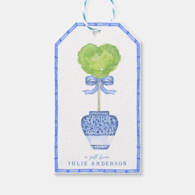 Étiquettes-cadeau Jardin opiaire du coeur de bambou | Chinoiserie (Devant)