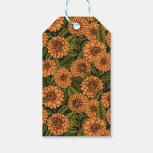 Étiquettes-cadeau Jardin Orange Dahlia