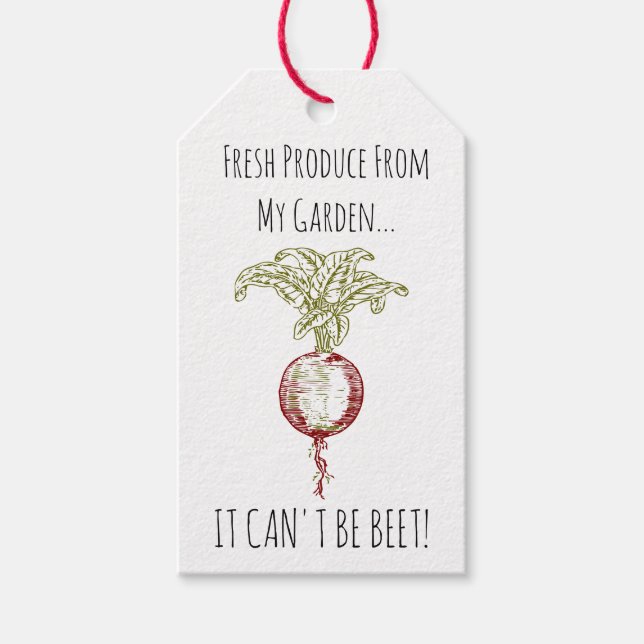 Étiquettes-cadeau "Jardin Produire Beet Pun Personnalisé (Devant)