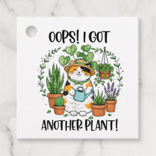 Étiquettes Cadeau Jardinage Plantation Chat Oups J'Ai Encore Une Pla
