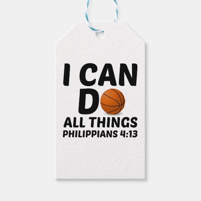 ÉTIQUETTES-CADEAU JE PEUX FAIRE TOUTES LES CHOSES BASKETBALL (Devant)