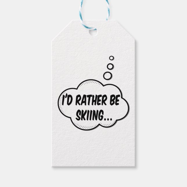 Étiquettes-cadeau Je Préférerais Skier (Devant)