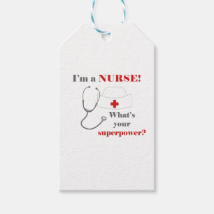 Étiquettes-cadeau Je suis infirmière, quelle est votre superpuissanc