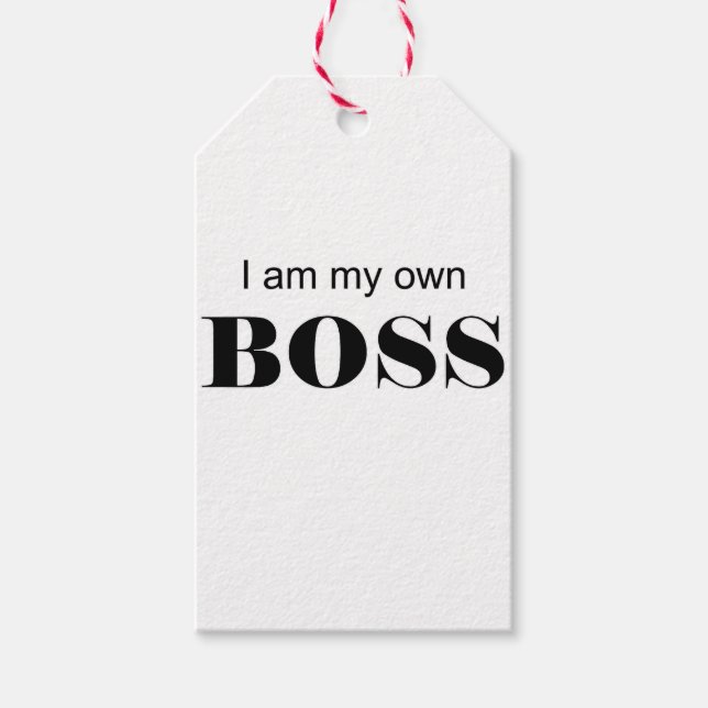 Étiquettes-cadeau Je suis mon propre patron ! (Devant)