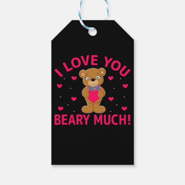 Étiquettes-cadeau Je T'Aime Faire Beaucoup De Teddy Bear (Devant)
