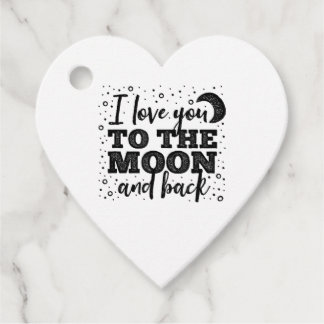 Étiquettes Cadeau Je t'aime jusqu'à la lune et retour Minimaliste si