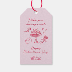 Étiquettes-cadeau Je vous aime Cherry beaucoup Valentines Day Pink B