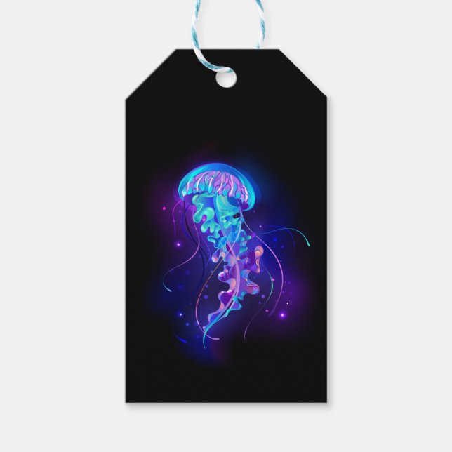 Étiquettes-cadeau Jellyfish éclatante couleur (Devant)
