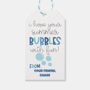 Étiquettes-cadeau J'Espère Que Vos Bulles D'Été Avec Amusement