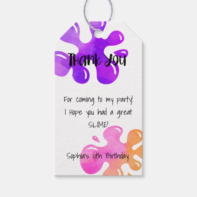 Étiquettes-cadeau J'Espère Que Vous Avez Eu Une Balise Super Slime M (Devant)