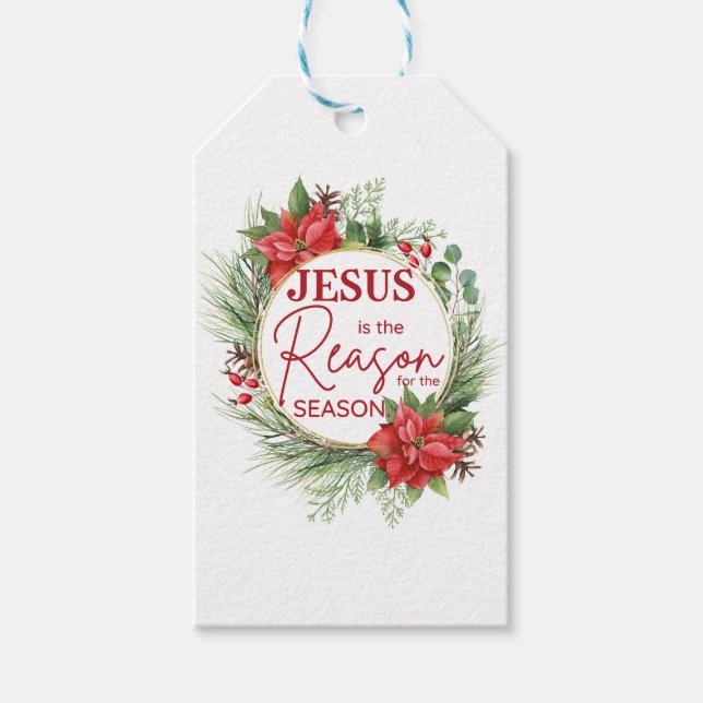 Étiquettes-cadeau Jésus est la raison de la saison Noël (Devant)