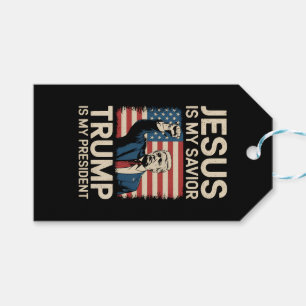 Étiquettes-cadeau Jésus est mon sauveur Trump est mon président 47 É