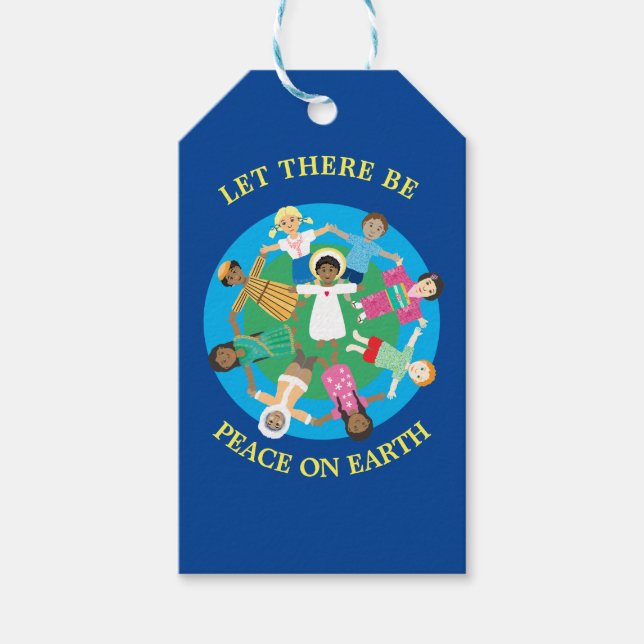 Étiquettes-cadeau Jésus et les enfants du monde (Devant)