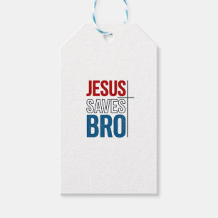 Étiquettes-cadeau Jésus Sauve Frère Typography T-Shirt Chrétien Conc