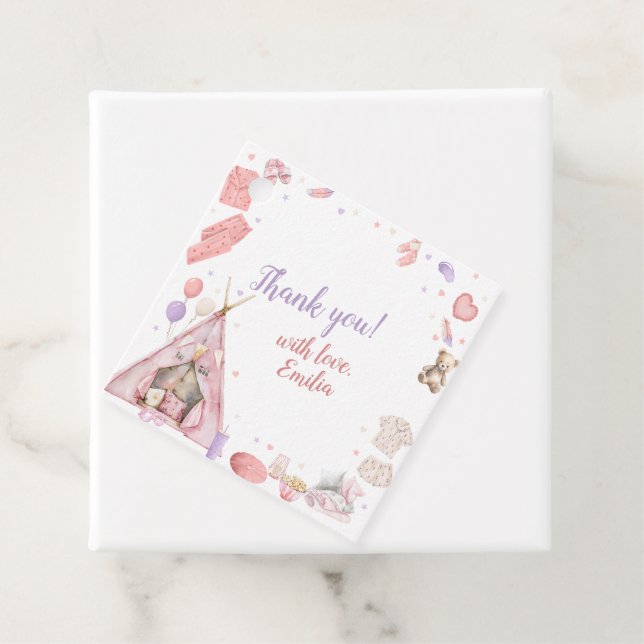 Étiquettes Cadeau Jeu d'anniversaire de Sleepover Pajama (En situation)