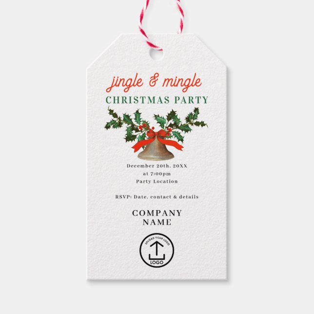 Étiquettes-cadeau Jingle and Mingle Holiday Business Christmas Party (Devant)