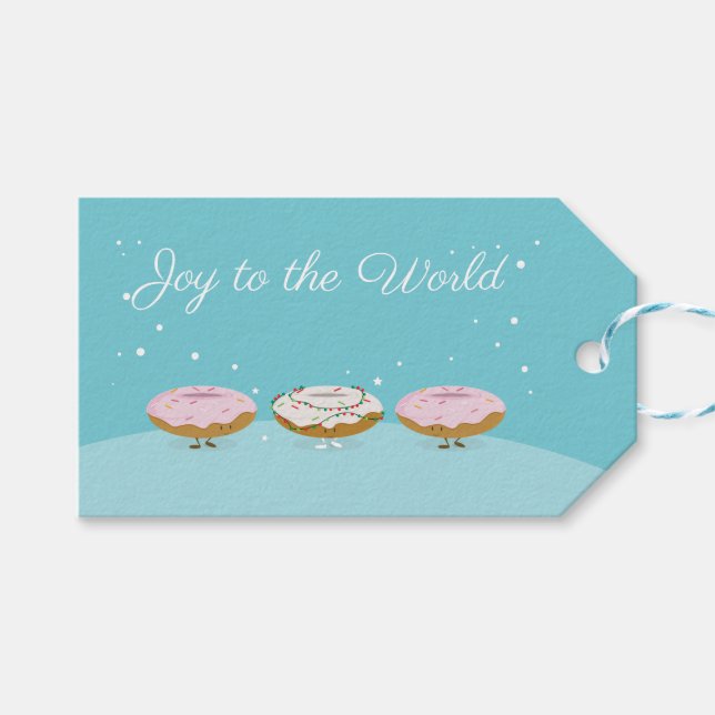 Étiquettes-cadeau Joie aux beignets du monde | Balise cadeau (Devant (Horizontal))