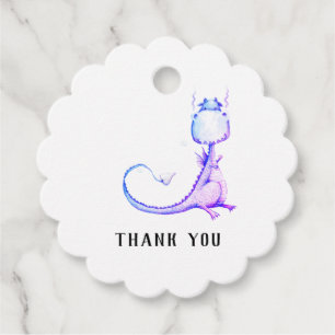 Étiquettes Cadeau * Joli Baby shower de Merci de dragon bleu violet