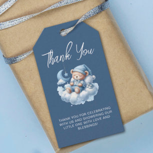 Étiquettes-cadeau Joli baby shower d'ours aquarelle merci