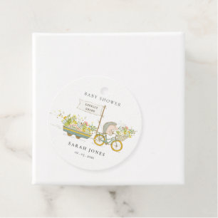 Étiquettes Cadeau Joli Baby shower Vélo Hérisson Cultivé Localement