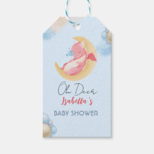 Étiquettes-cadeau Joli bébé dragon dinosaure Balloon baby shower