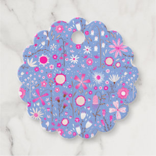 Étiquettes Cadeau Joli bleu Fleur sauvage botanique Floral
