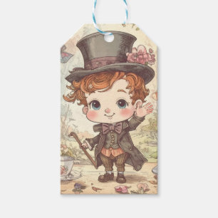 Étiquettes-cadeau Joli Chapelier Fou Artistique Bois Fantaisiste Mer