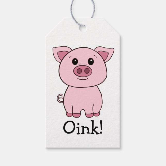 Étiquettes-cadeau Joli Cochon Rose Rose ! Animal de ferme (Devant)