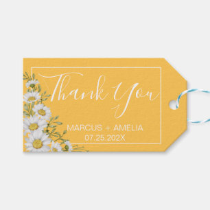 Étiquettes-cadeau Joli Daffodil Jaune & Blanc Mariage de marguerites