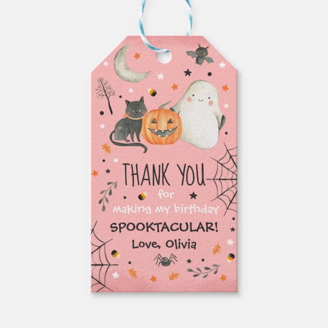 Étiquettes-cadeau Joli Halloween Ghost Spooktacular Anniversaire Déc (Devant)