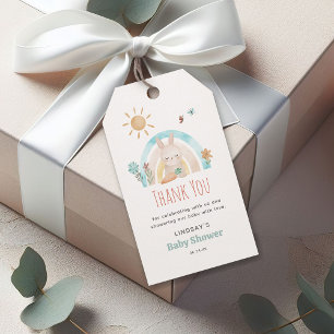 Étiquettes-cadeau Joli Lapin Aquarelle Baby Shower Merci