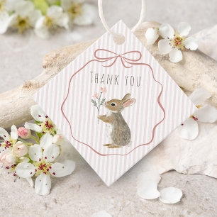 Étiquettes Cadeau Joli Lapin de la Forêt Aquarelle Merci