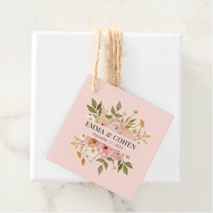 Étiquettes Cadeau Joli mariage de jardin fleuri