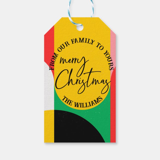 Étiquettes-cadeau Joli Motif géométrique Abstrait Joyeux Noël (Dos)