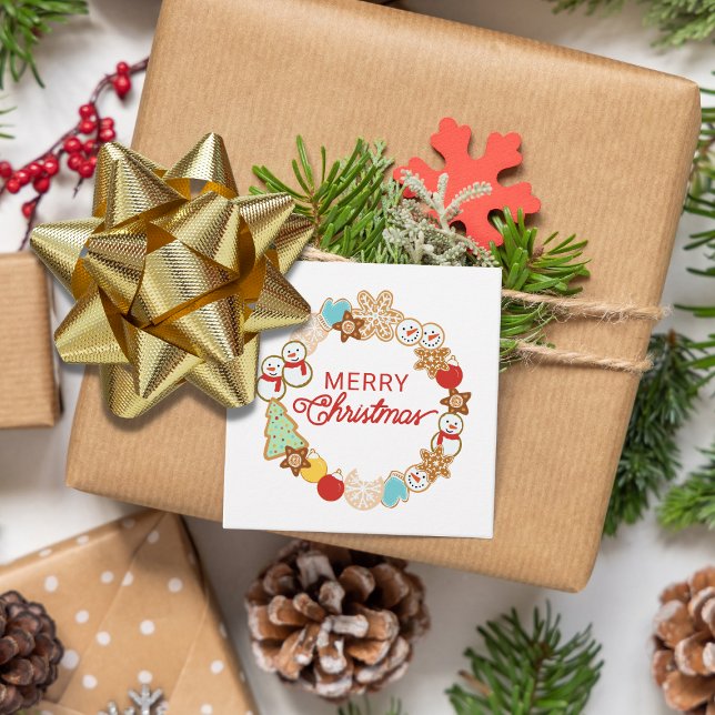Étiquettes Cadeau Joli Noël Cookie Wreath Cadeau (Christmas Cookie Gift Tags)