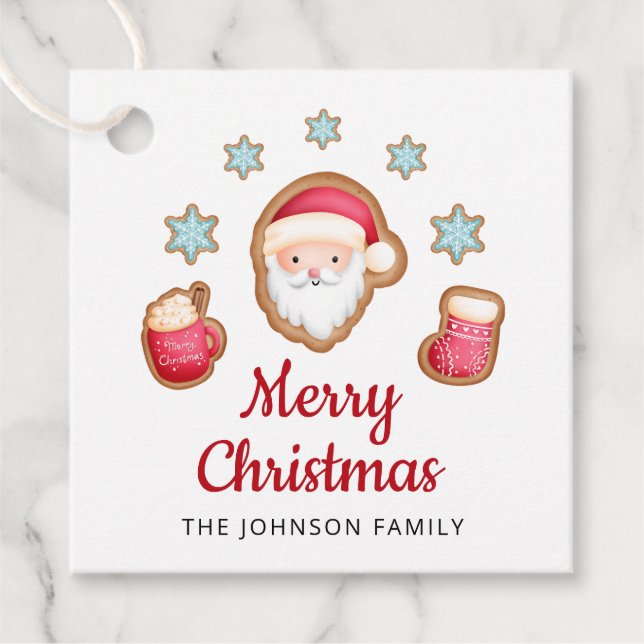 Étiquettes Cadeau Joli Noël Père Noël (Devant)