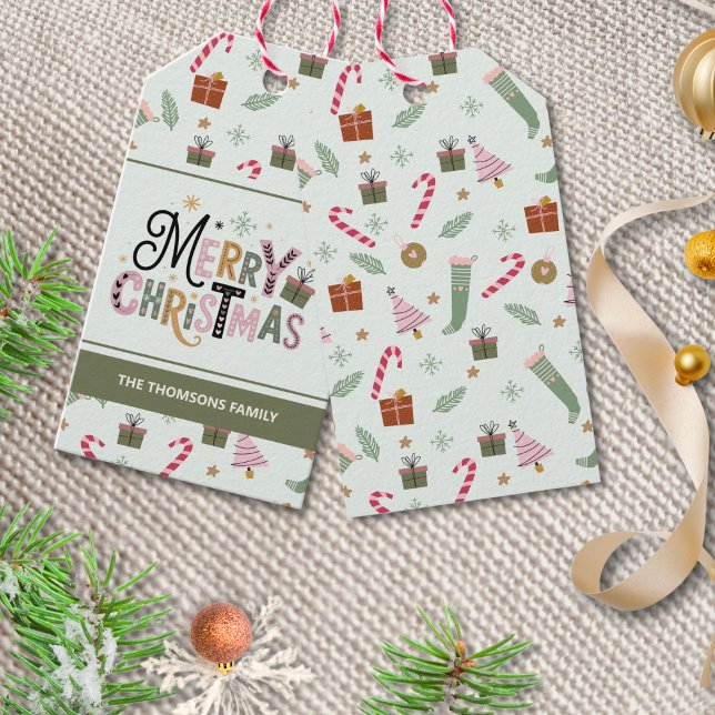 Étiquettes-cadeau Joli Noël Whimsical hiver Cosy (Créateur téléchargé)