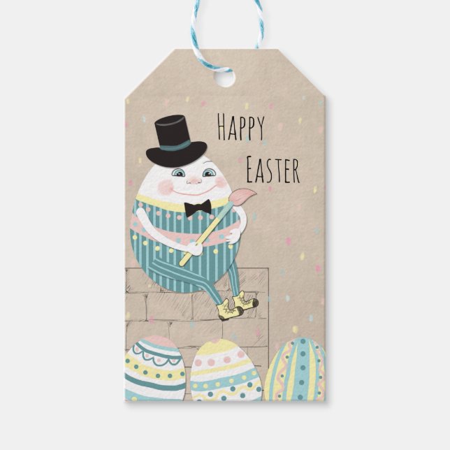 Étiquettes-cadeau Joli oeufs de Pâques & Humpty Dumpty (Devant)