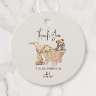 Étiquettes Cadeau Joli ours en Teddy, Bunny Baby shower Merci