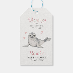 Étiquettes-cadeau Joli Phoque Bébé Moderne Élégant Aquarelle Simple