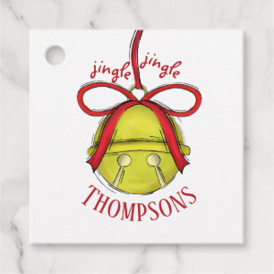 Étiquettes Cadeau Joli Red Gold Holiday Simple Custom Vintage