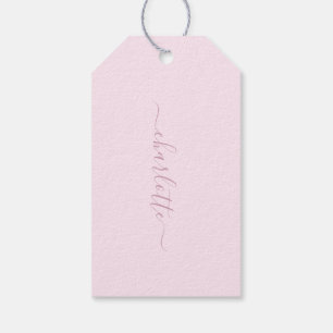 Étiquettes-cadeau Joli rose et blanc doux
