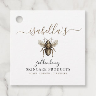 Étiquettes Cadeau Joli Script Signature Gold Bee Produits de soins