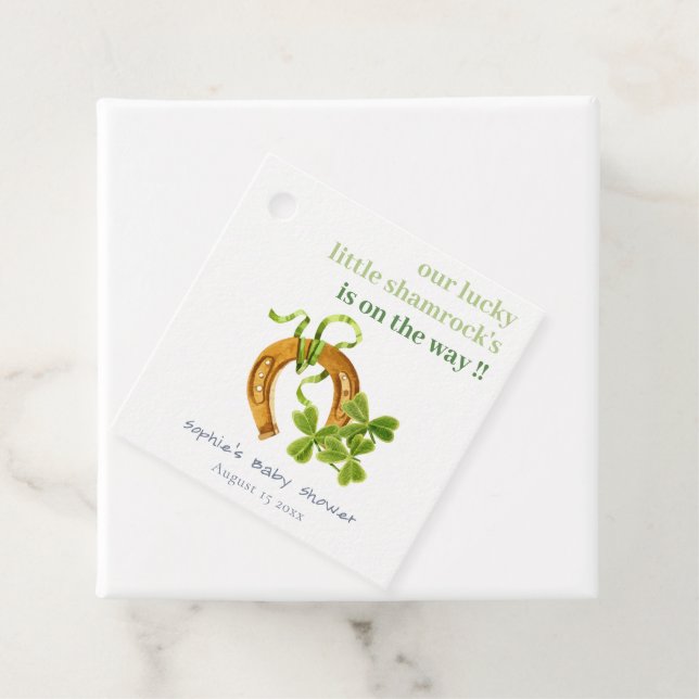 Étiquettes Cadeau Joli Shamrock  St Patrick's Day Baby shower (En situation)