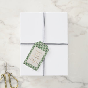 Étiquettes-cadeau Joli Vert Plaid Favoris de Noël personnalisés